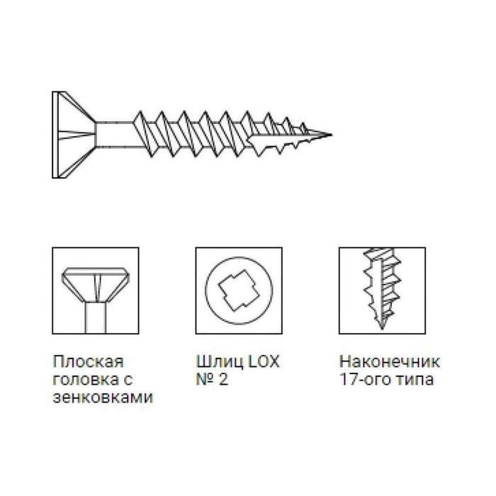 Упаковка 200 шт винт самонарезающий для деревянной обрешетки GRABBERGARD 4,2x38 мм с битой Lox фото 3