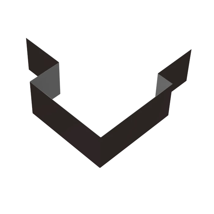 Угол внешний асимметричный фибросайдинга Decover RAL 9005 Черный 0.5