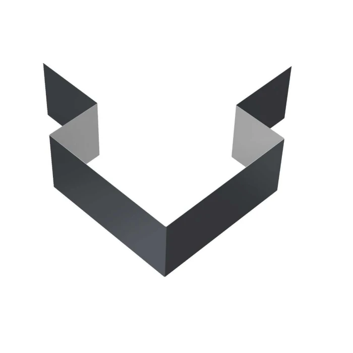 Угол внешний симметричный фибросайдинга Decover Satin RAL 7024 Мокрый асфальт 0.5 | с пленкой