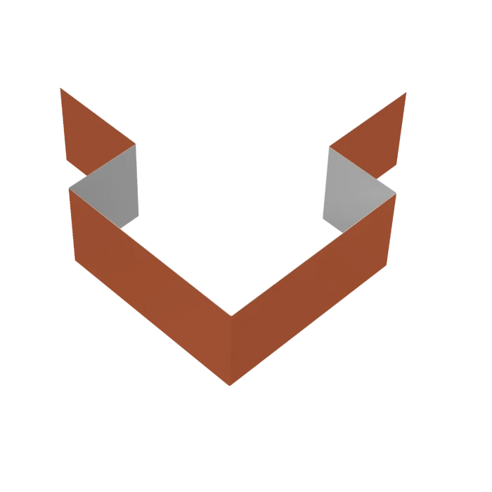 Угол внешний симметричный фибросайдинга Decover RAL 8004 Терракота 0.5