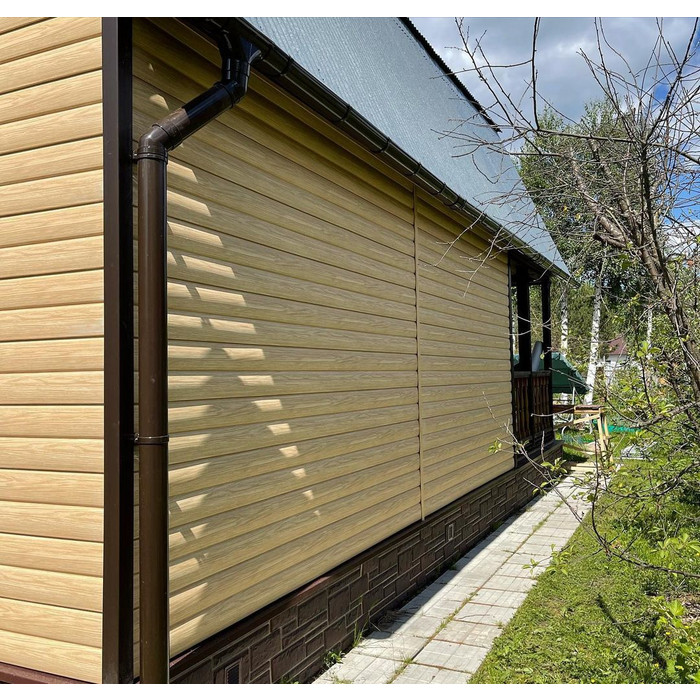 Виниловый сайдинг Docke Блок-Хаус D4.7T LUX под дерево Зрелый Каштан 3600×243 фото 2