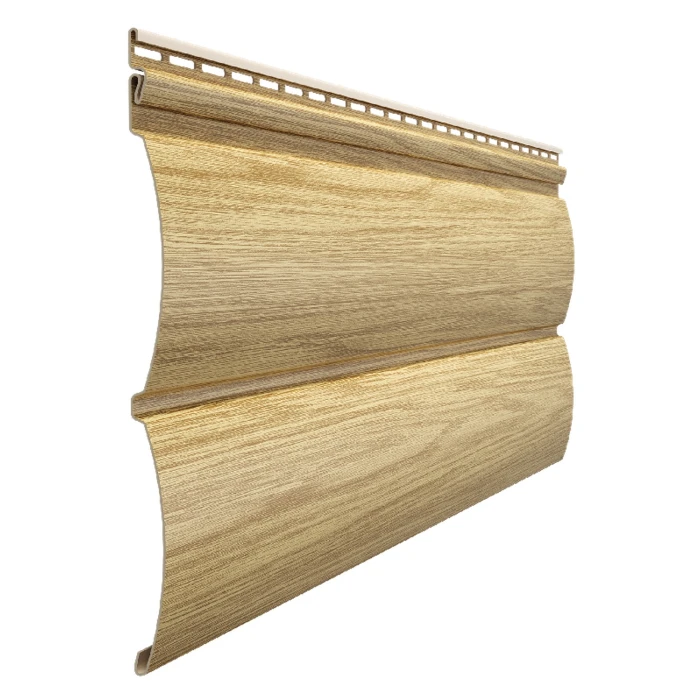 Виниловый сайдинг Docke Блок-Хаус D4.7T LUX под дерево Зрелый Каштан 3600×243