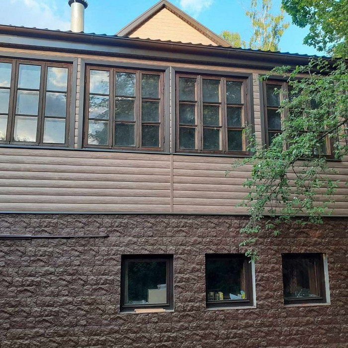 Виниловый сайдинг Docke Блок-Хаус D4.7T LUX под дерево Кедр 3600×243 фото 3