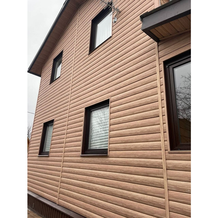 Виниловый сайдинг Docke Блок-Хаус D4.7T LUX под дерево Рябина 3600×243 фото 4