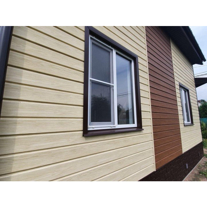 Виниловый сайдинг Docke Брус D6S LUX под дерево Зрелый Каштан 3600×300 фото 2