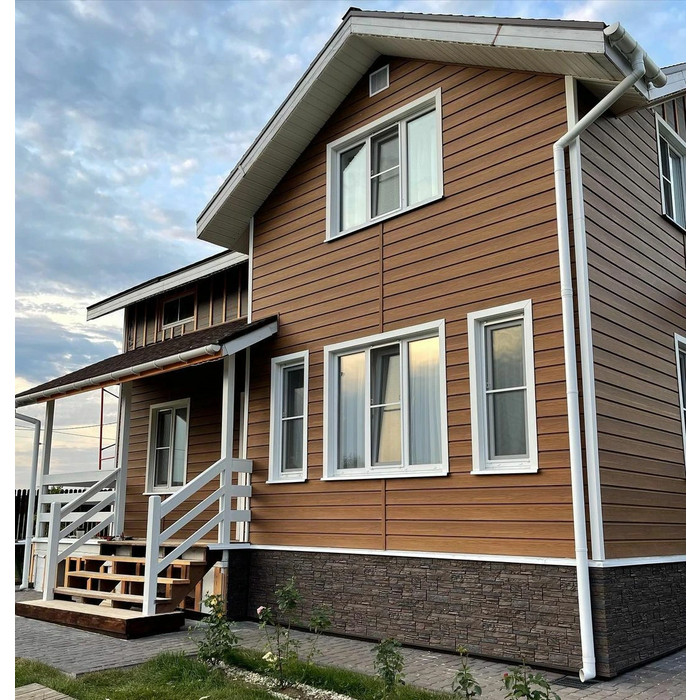 Виниловый сайдинг Docke Брус D6S LUX под дерево Миндаль 3600×300 фото 3