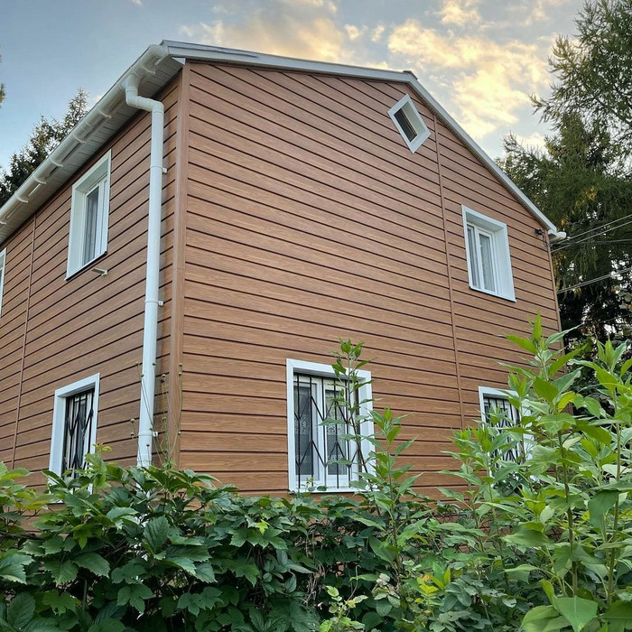 Виниловый сайдинг Docke Брус D6S LUX под дерево Миндаль 3600×300 фото 4