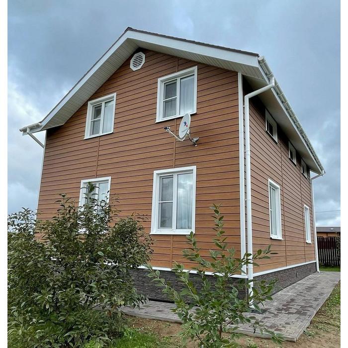 Виниловый сайдинг Docke Брус D6S LUX под дерево Миндаль 3600×300 фото 2