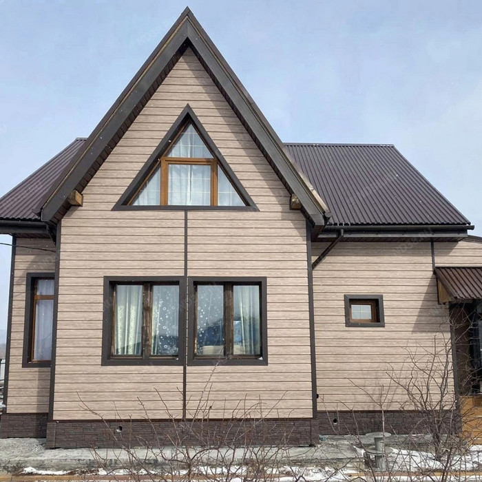 Виниловый сайдинг Docke Брус D6S LUX под дерево Орех 3600×300 фото 2