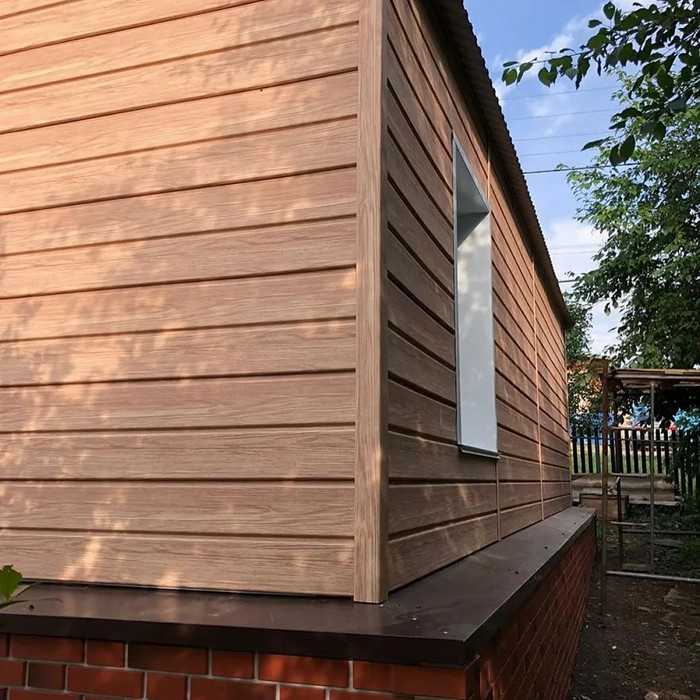 Виниловый сайдинг Docke Брус D6S LUX под дерево Рябина 3600×300 фото 3