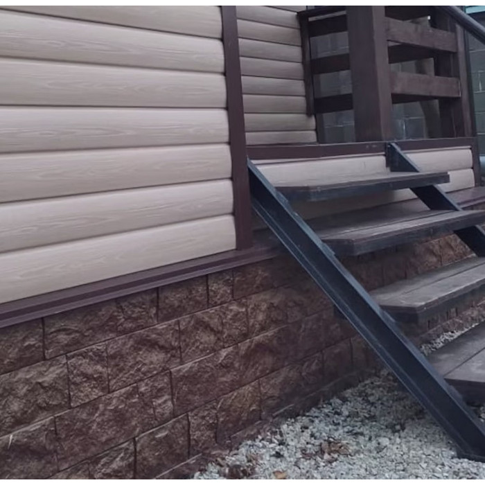 Виниловый сайдинг Docke ROCKY LUX под камень Кедровый Орех 1787×285 фото 4