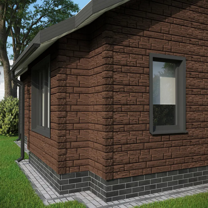 Виниловый сайдинг Docke ROCKY LUX под камень Кедровый Орех 1787×285 фото 3