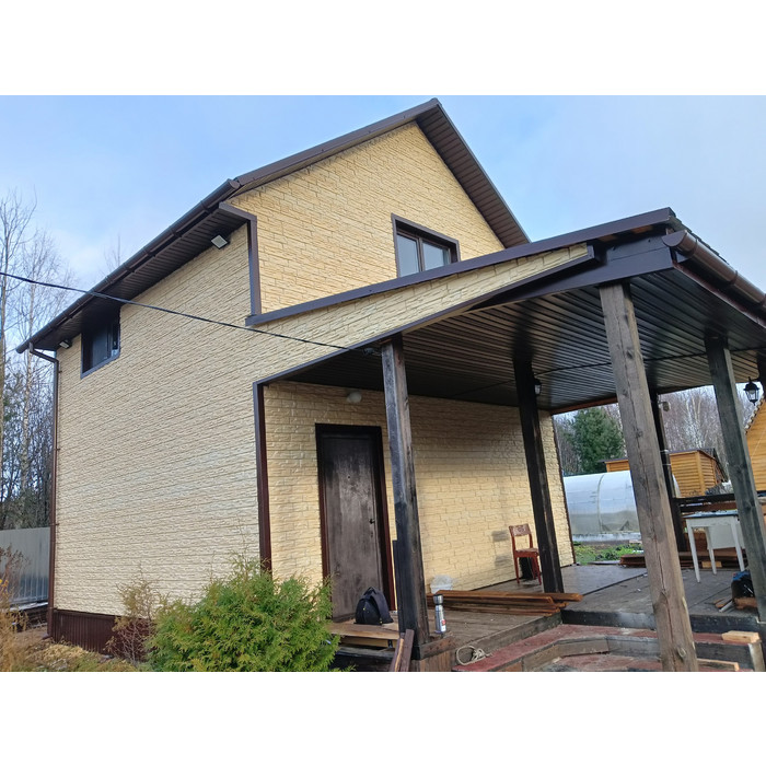 Виниловый сайдинг Docke ROCKY LUX под камень Кешью 1787×285 фото 3