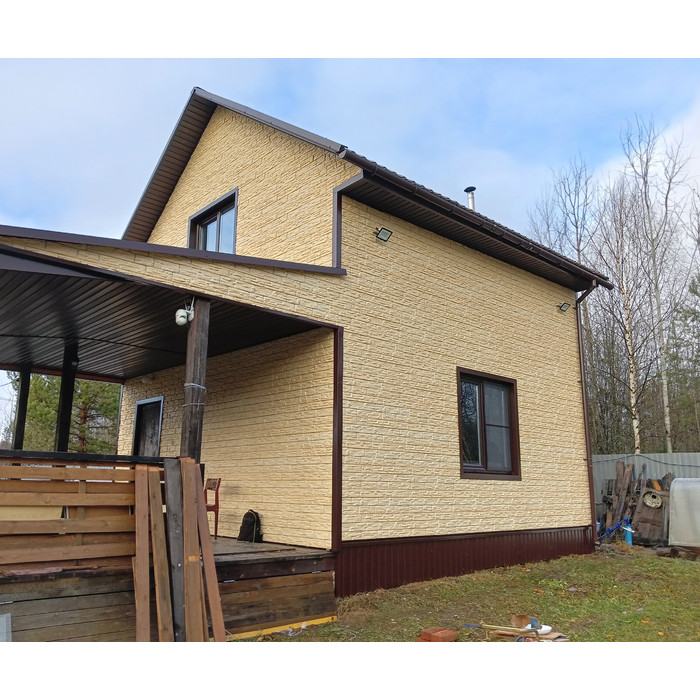 Виниловый сайдинг Docke ROCKY LUX под камень Кешью 1787×285 фото 4