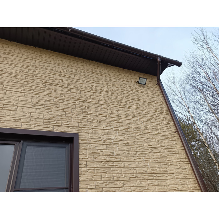 Виниловый сайдинг Docke ROCKY LUX под камень Кешью 1787×285 фото 2