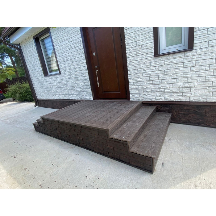 Виниловый сайдинг Docke ROCKY LUX под камень Кокос 1787×285 фото 2