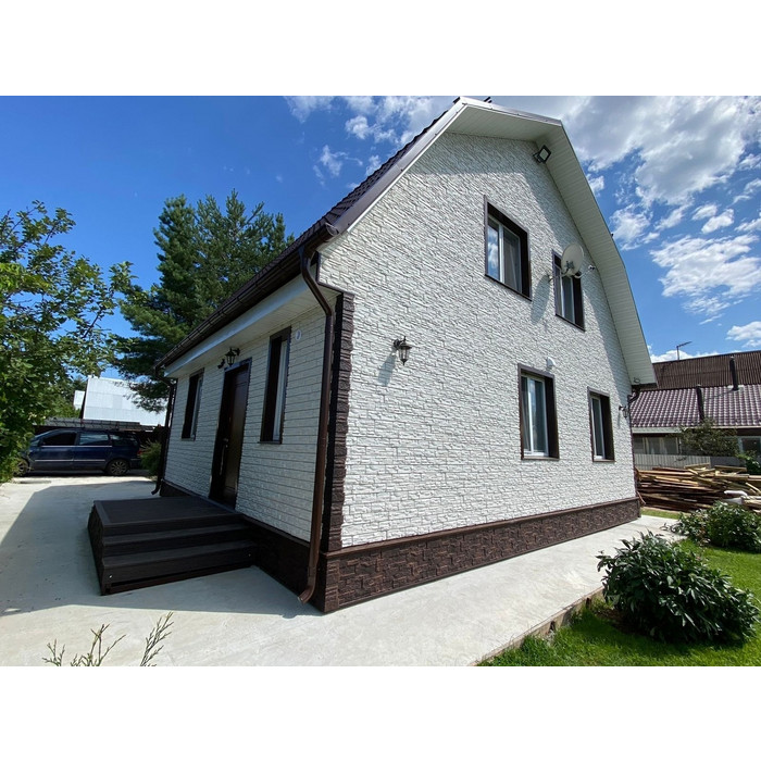 Виниловый сайдинг Docke ROCKY LUX под камень Пекан 1787×285 фото 3