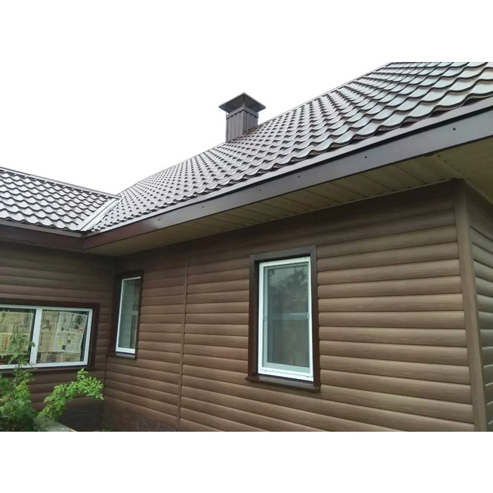 Виниловый сайдинг Docke Блок-Хаус D4.7T PREMIUM Капучино 3600×243 фото 3