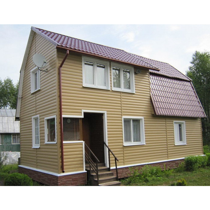 Виниловый сайдинг Docke Блок-Хаус D4.7T PREMIUM Капучино 3600×243 фото 2