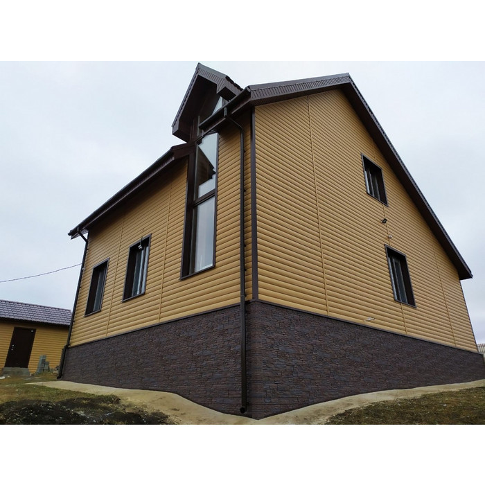 Виниловый сайдинг Docke Блок-Хаус D4.7T PREMIUM Крем-Брюле 3600×243 фото 3