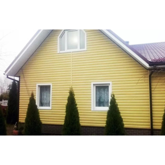 Виниловый сайдинг Docke Блок-Хаус D4.7T PREMIUM Лимон 3600×243 фото 2