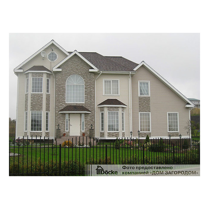 Виниловый сайдинг Docke Блок-Хаус D4.7T PREMIUM Сливки 3600×243 фото 2