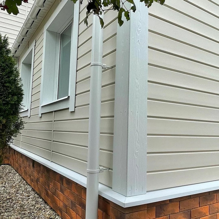 Виниловый сайдинг Docke Брус D6S PREMIUM Пломбир 3600×300 фото 2