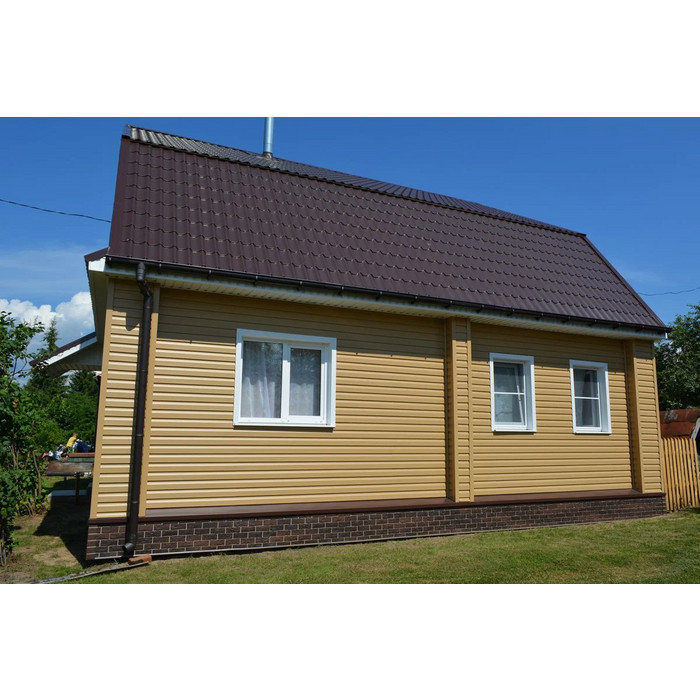 Виниловый сайдинг Docke Корабельный брус D4.5D PREMIUM Карамель 3600×232 фото 4