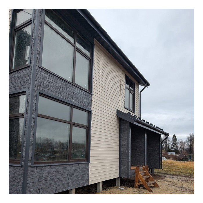 Виниловый сайдинг Docke Корабельный брус D4.5D PREMIUM Крем-Брюле 3600×232 фото 3