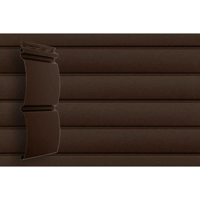 Виниловый сайдинг двухслойный Grand Line Блок-хаус АСА Темный дуб 3.00