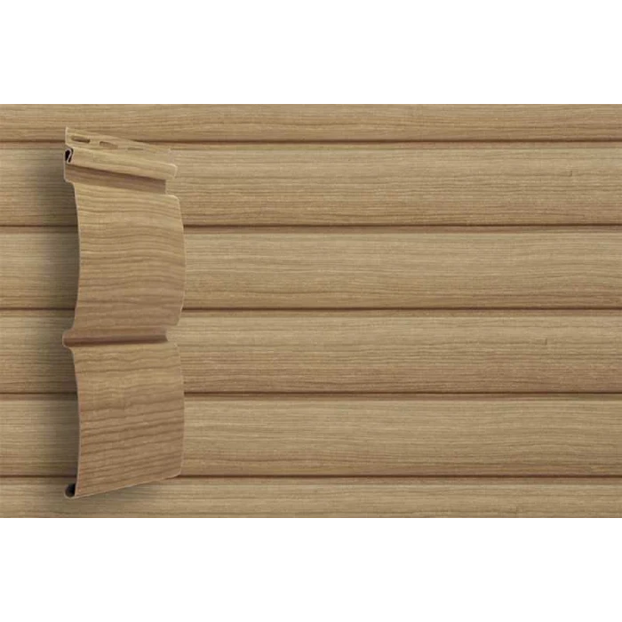 Виниловый сайдинг трехслойный Grand Line Блок-хаус Tundra клен 3.00