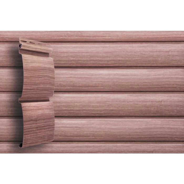 Виниловый сайдинг трехслойный Grand Line Блок-хаус Tundra Рябина 3.00