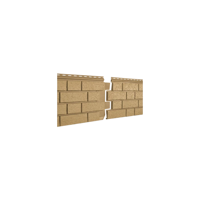 Виниловый сайдинг Ю-пласт Стоун-Хаус С-Лок 1950х292мм Клинкер горчичный