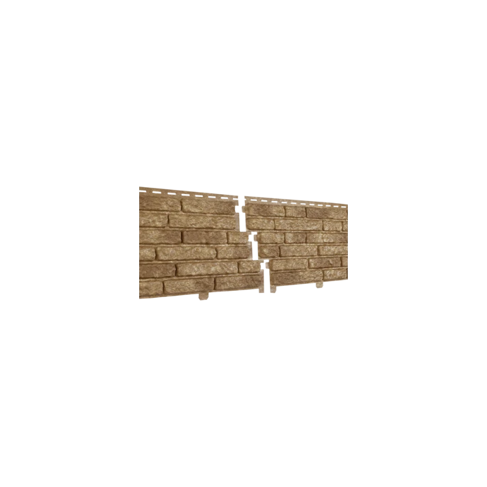 Виниловый сайдинг Ю-пласт Стоун-Хаус 2000х250мм Кварцит темно-бежевый