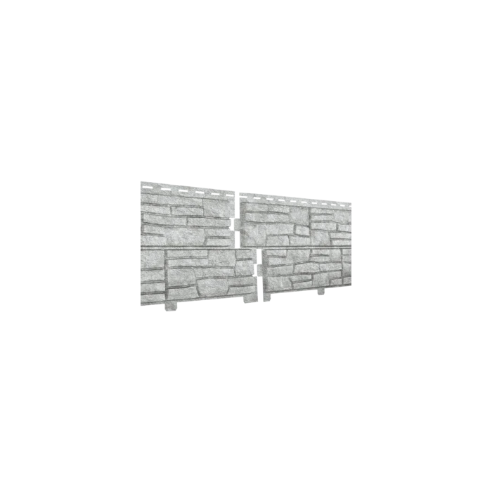 Виниловый сайдинг Ю-пласт Стоун-Хаус 2000х225мм Сланец светло-серый