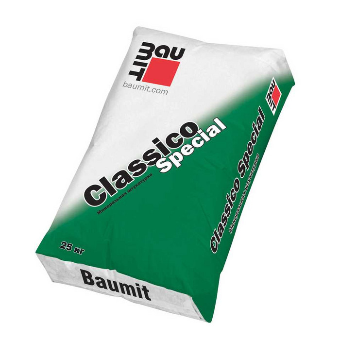 Тонкослойная декоративная штукатурка Baumit Classico Special белая фактура короед