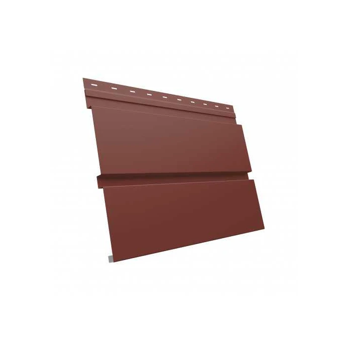 Металлический сайдинг Grand Line Квадро брус 0.45 мм PE с пленкой RAL 3009 оксидно-красный