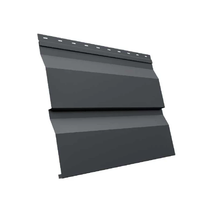 Металлический сайдинг Grand Line Корабельная Доска XL 0.45 мм Drap ST RAL 7024 мокрый асфальт