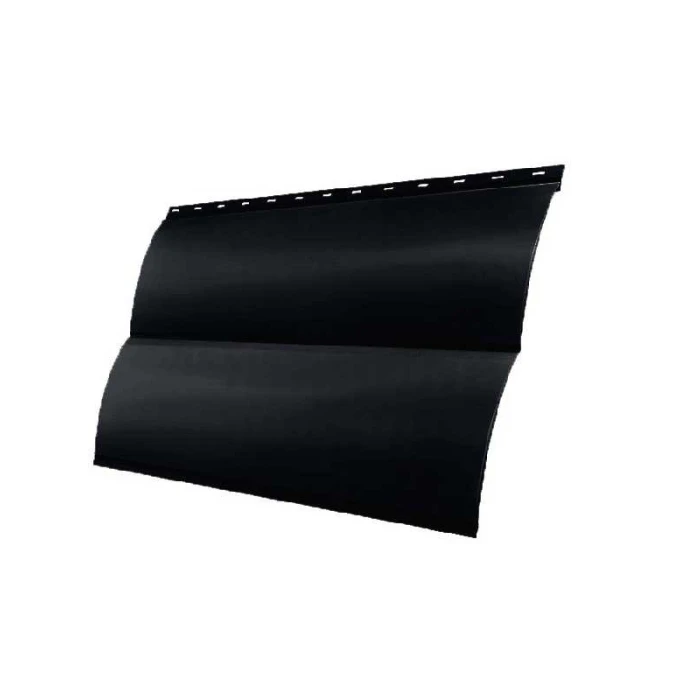 Металлический сайдинг Grand Line Сталь Блок-хаус 0.45 мм Drap с пленкой RAL 9005 черный