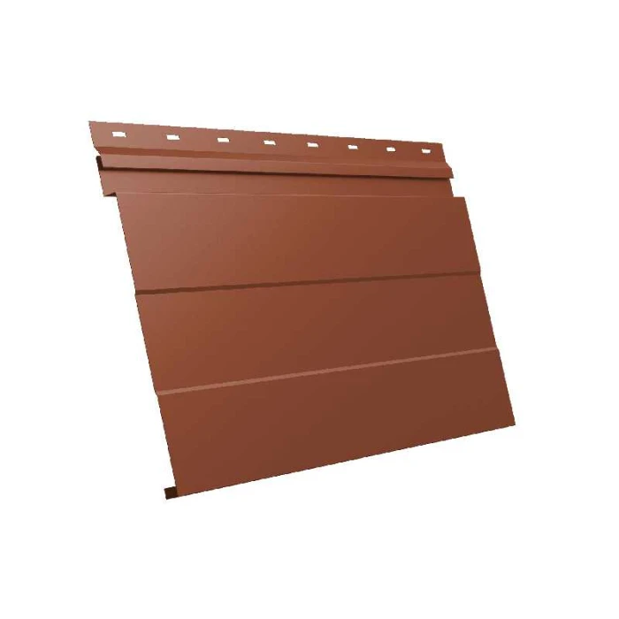 Металлический сайдинг Grand Line Фасадная панель 0.45 мм Drap RAL 8004 терракота