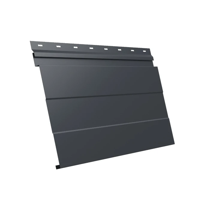 Металлический сайдинг Grand Line Фасадная панель 0.45 мм Drap ST RAL 7024 мокрый асфальт