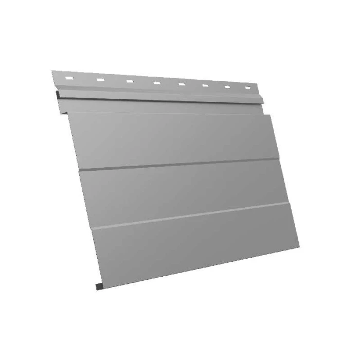 Металлический сайдинг Grand Line Фасадная панель 0.45 мм PE с пленкой RAL 9006 бело-алюминиевый