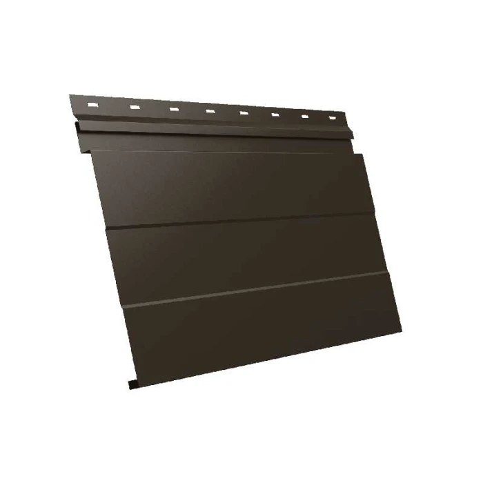 Металлический сайдинг Grand Line Фасадная панель 0.45 мм PE-foil RR 32 темно-коричневый