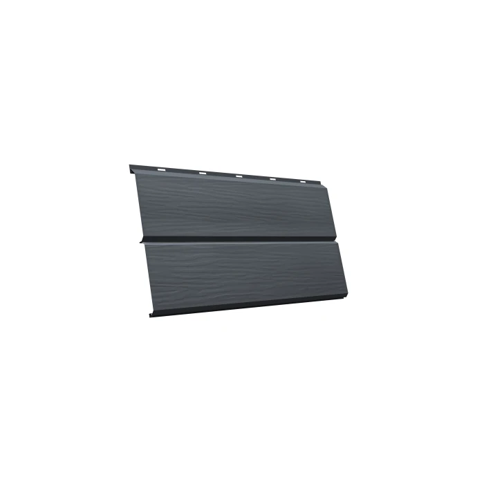 Металлический сайдинг Grand Line ЭкоБрус 3D 0.5 мм PurPro Matt 275 RAL 7024 мокрый асфальт