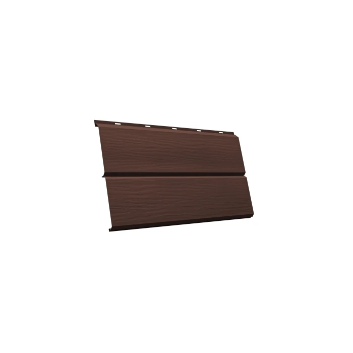 Металлический сайдинг Grand Line ЭкоБрус 3D 0.5 мм PurPro Matt 275 RAL 8017 шоколад