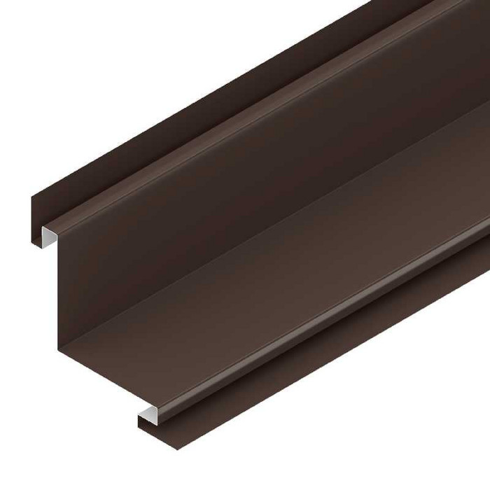 3-D Угол сайдинга 100х100 внутр. Polyester 0,6mm (0,63mm с покрытием) Zn275 Тёмно-коричневый (RR32)