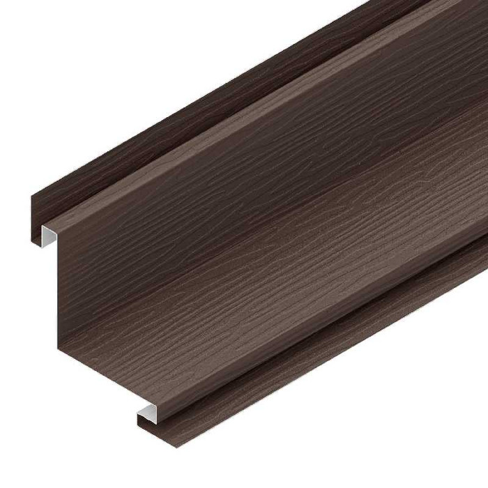 3-D Угол сайдинга 100х100 внутр. фактур. Polyester 0,45mm (0,48mm с покрытием) Zn140 Тёмно-коричневый матовый (RR32)