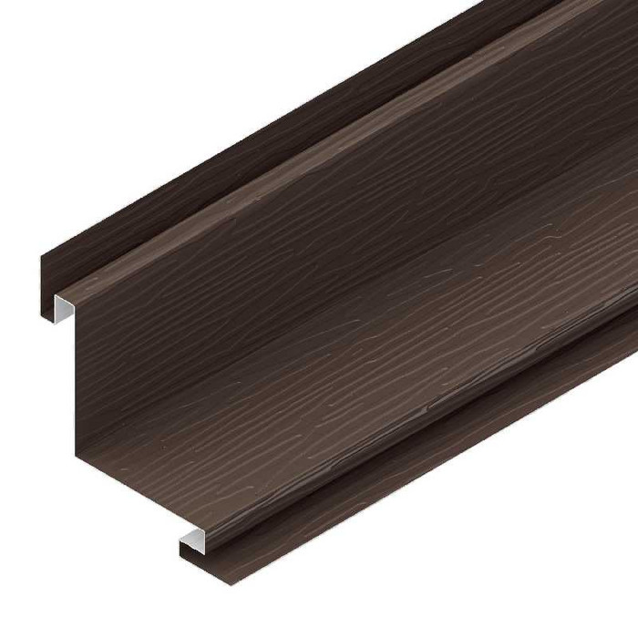 3-D Угол сайдинга 100х100 внутр. фактур. Polyester 0,6mm (0,63mm с покрытием) Zn275 Тёмно-коричневый (RR32)