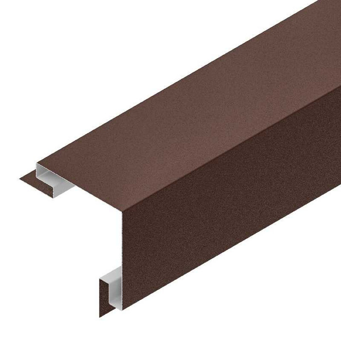 3-D Угол сайдинга 100х100 наруж. GreenCoat Pural BT Коричневый матовый (RAL8017)