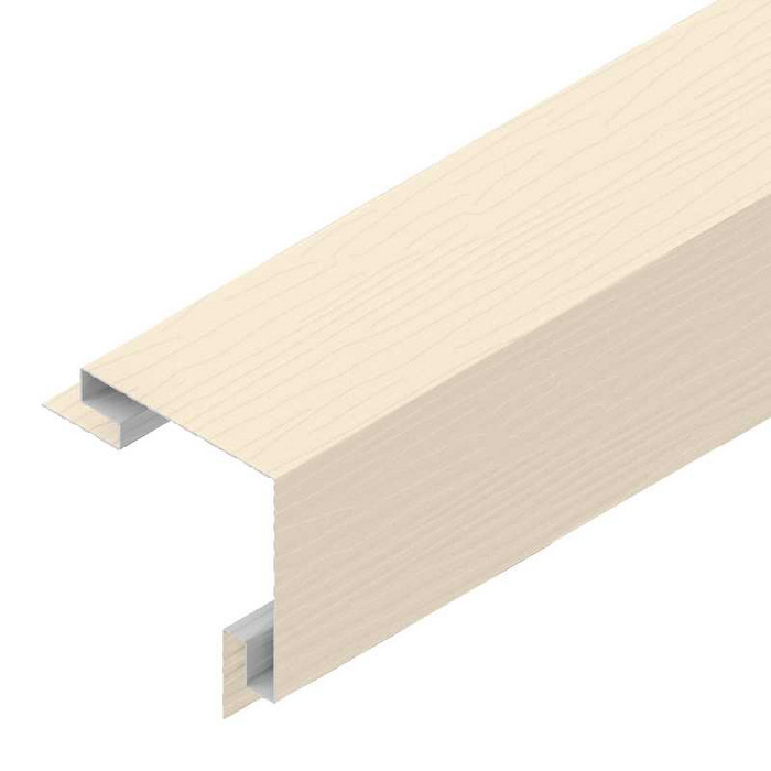 3-D Угол сайдинга 100х100 наруж. фактур. Polyester 0,6mm (0,63mm с покрытием) Zn275 Слоновая кость матовый (RAL1015)